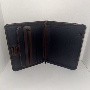 Vintage Samsill 70734 Brown Zip Portfolio Organizer Executive Padfolio